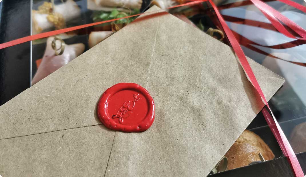 Письмо с пожеланиями для доставки канапе и закусок