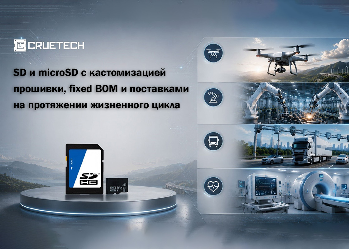 SD и microSD с кастомизацией прошивки, fixed BOM и поставками на протяжении жизненного цикла от Cruetech