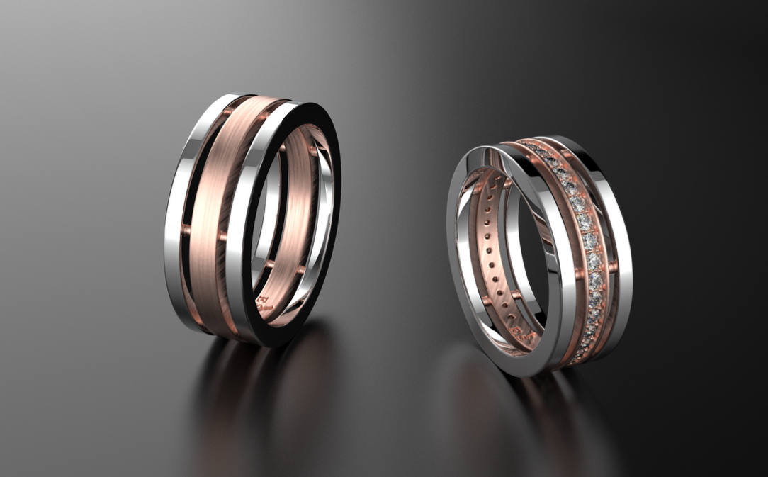 Изготовление дизайнерских свадебных обручальных колец из золота с ...