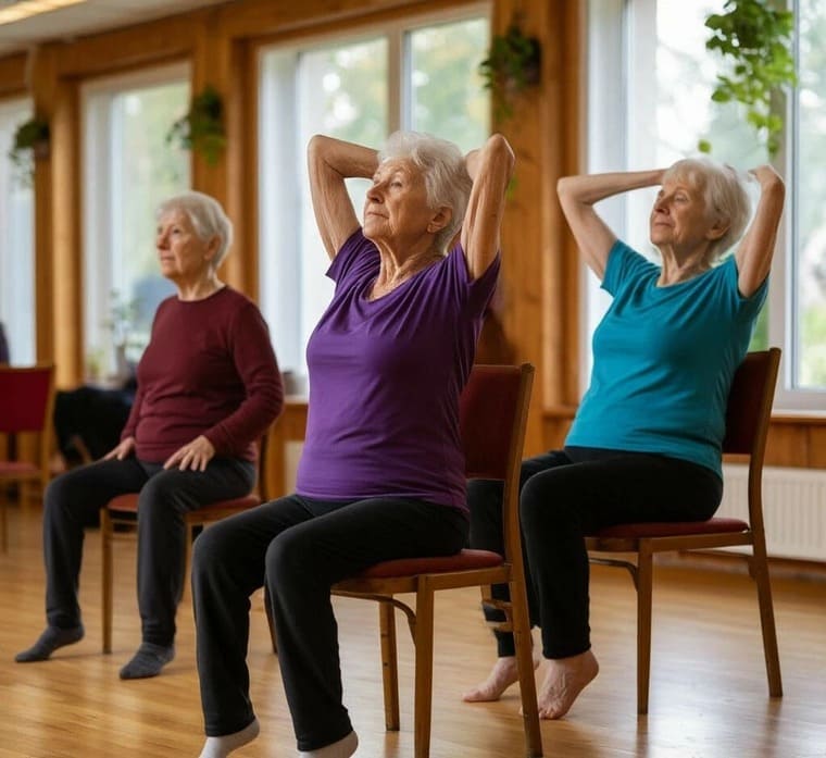 Суставная гимнастика в Центре «Ломоносовец» в рамках проекта «Московское долголетие»