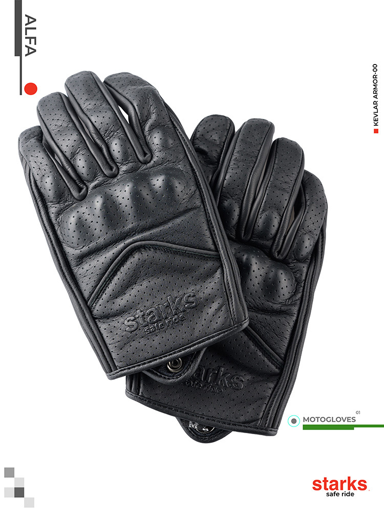 Мужские мотоперчатки STARKS ALFA 3 Black, чёрный — SPB-HS, СПб