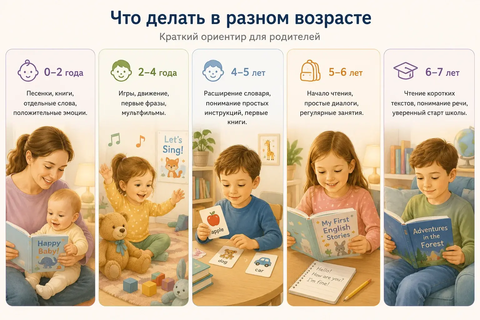 Рекомендации по английскому для детей от рождения до семи лет