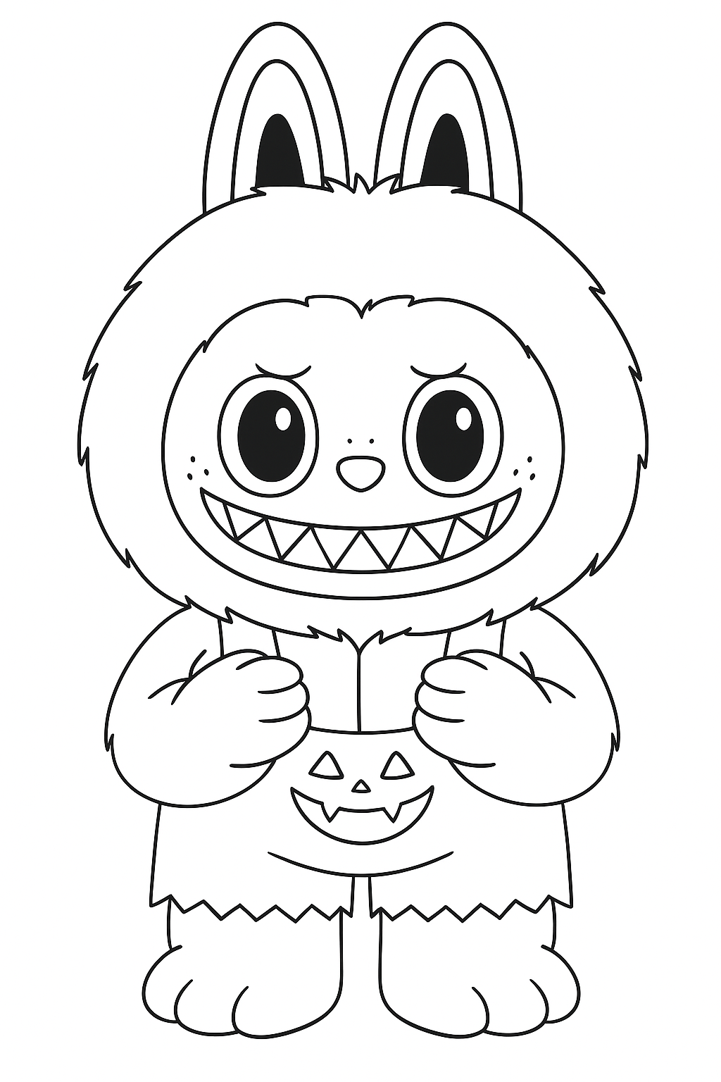 лабубу монстр раскраска для детей скачать бесплатно красивые милые раскраски Labubu 