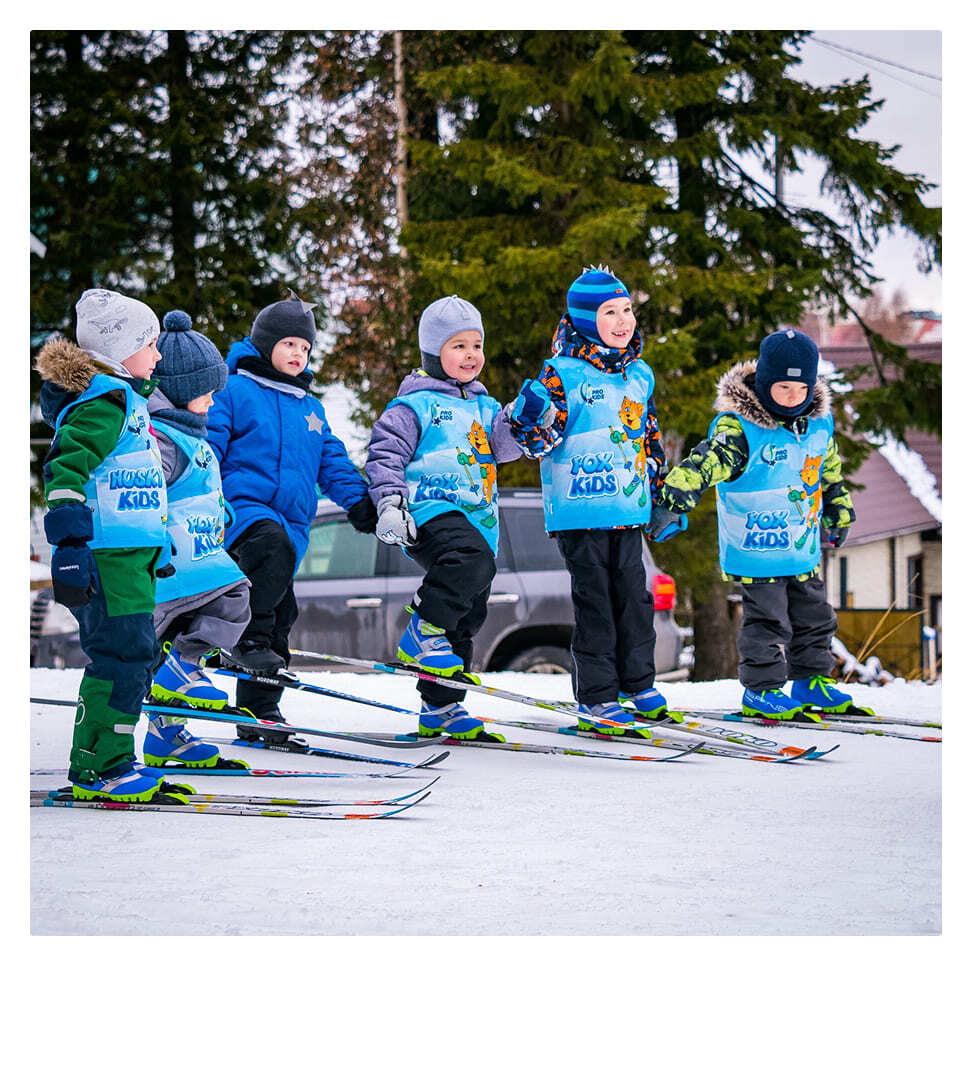Тренировка по лыжам для детей