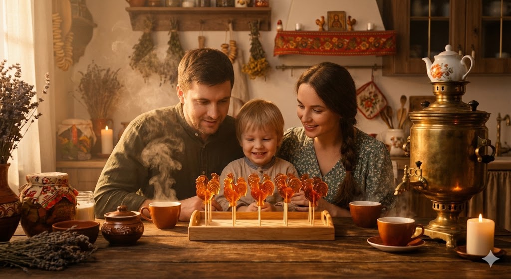 День леденцовых петушков за чаепитием.