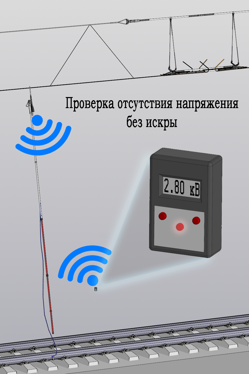 Штанга заземляющая переносная с указателем напряжения