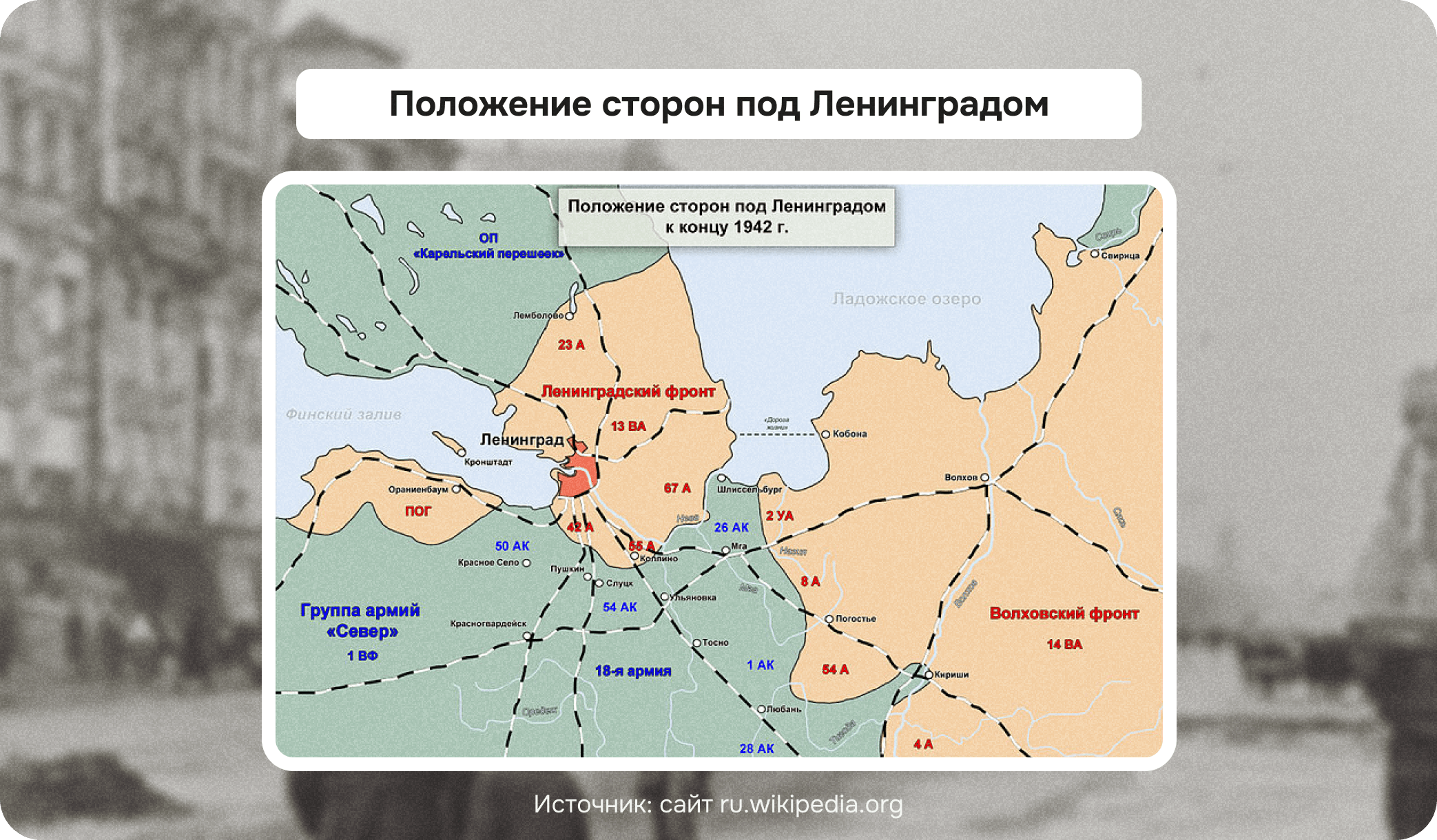 карта блокада ленинграда, блокада ленинграда положение сторон, блокада ленинграда причины, блокада ленинграда география