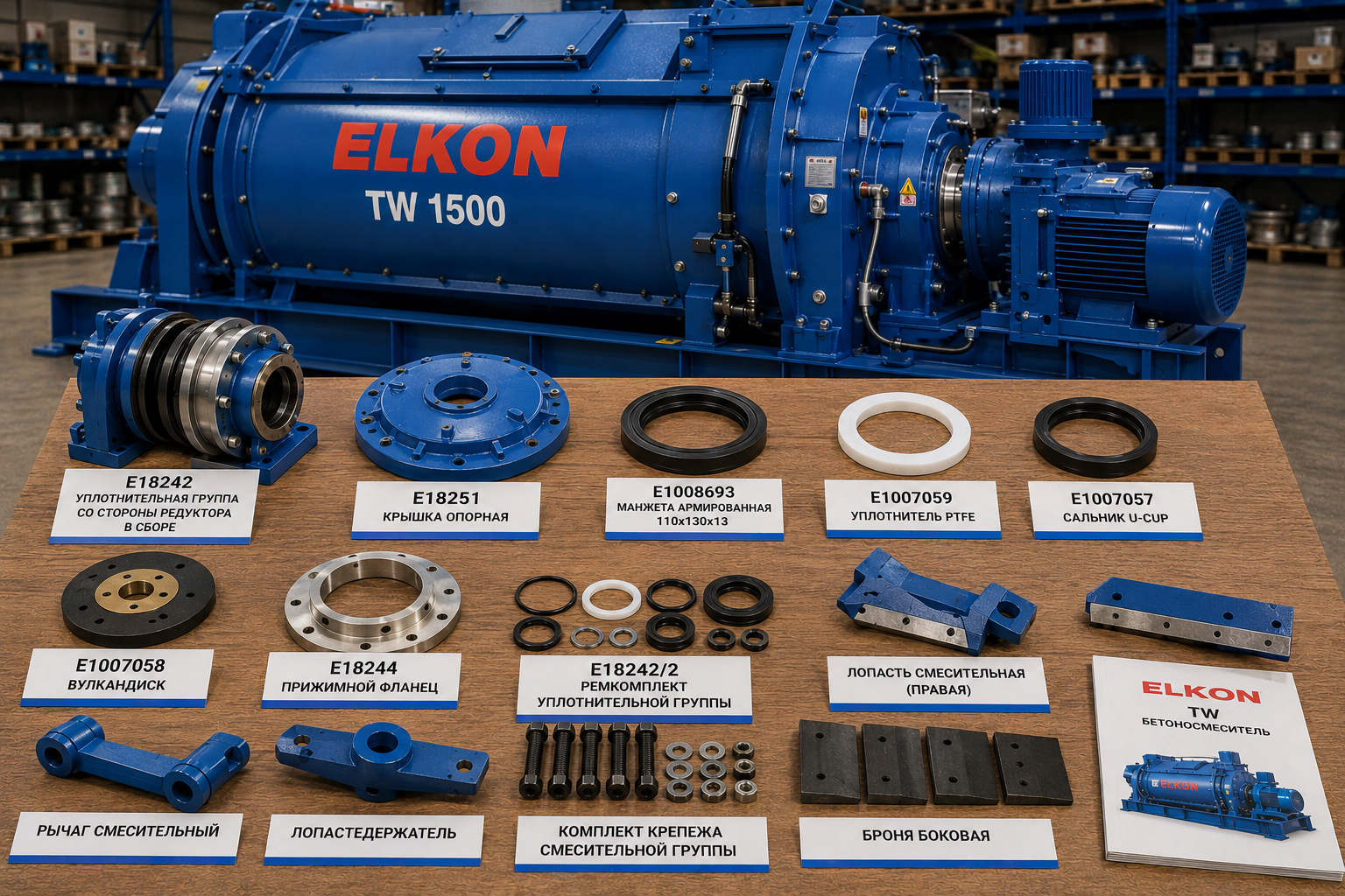 Запчасти ELKON TW: уплотнительные узлы и смесительная группа