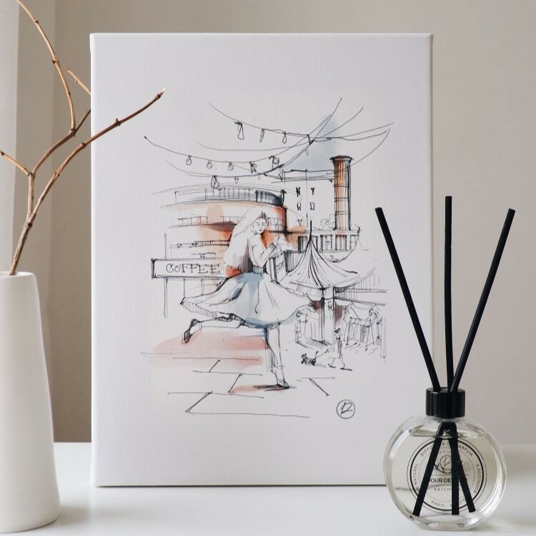 картина скетчинг и диффузор