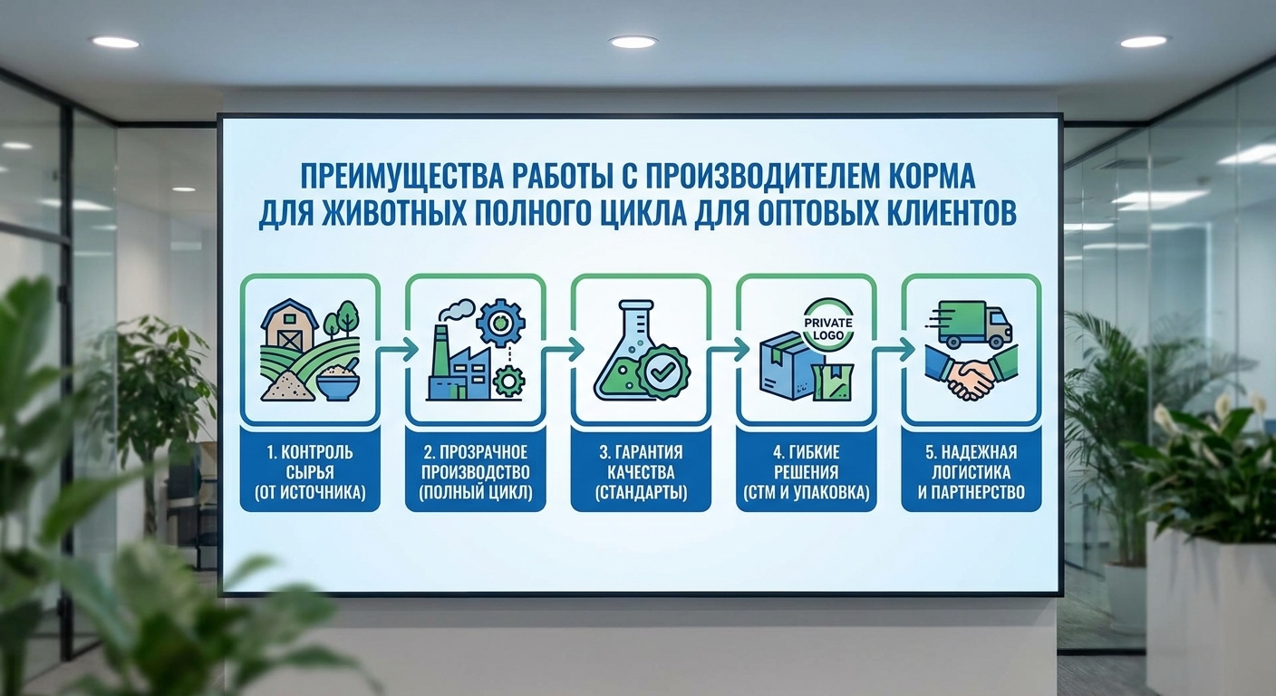 Преимущества работы с производителем кормов для животных