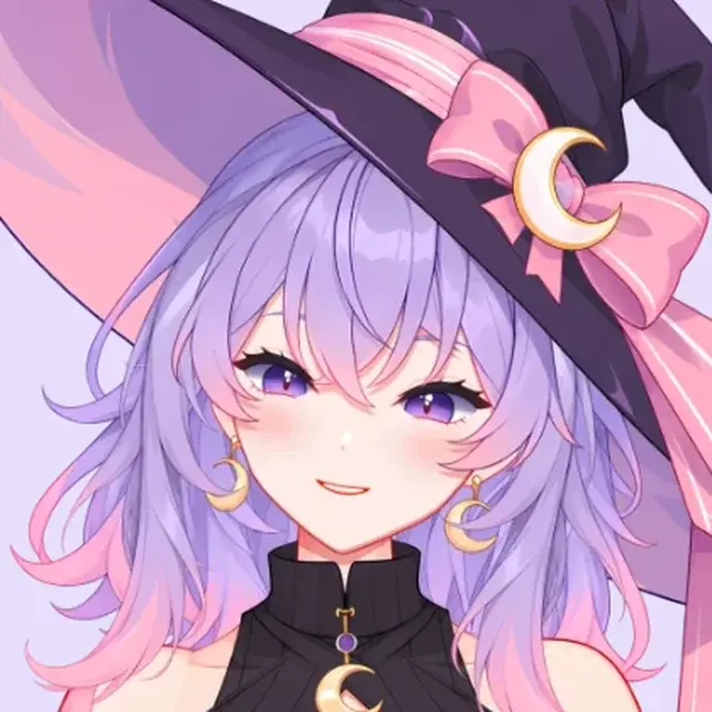 Улыбка VTuber модели ведьмочки
