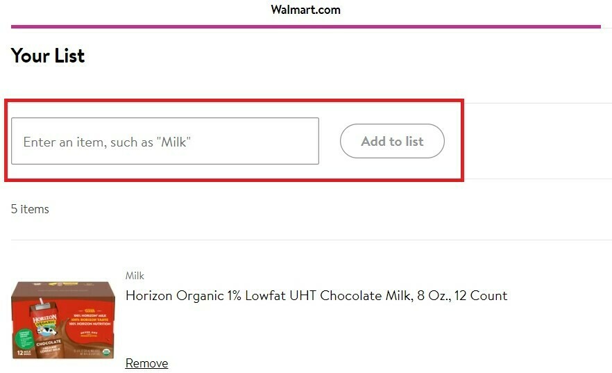 Добавление товаров через артикул на сайте Walmart