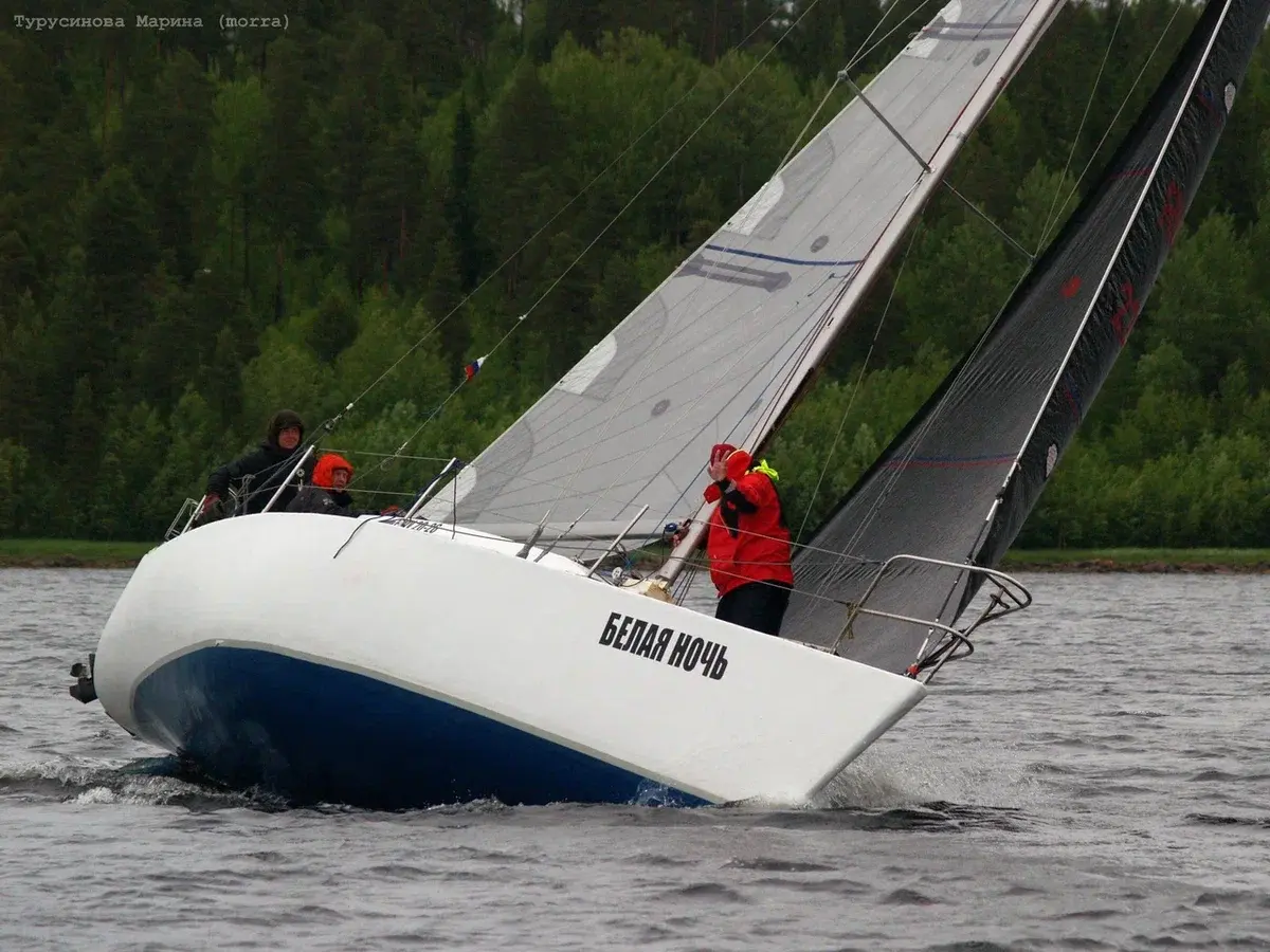 Яхта Белая ночь в гонке