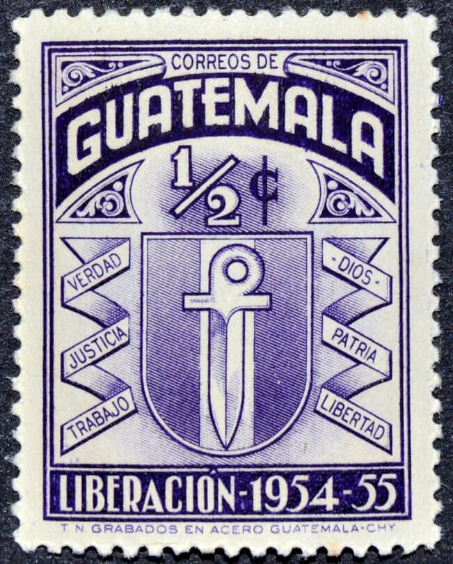Guatemala postage stamp 1956: 2nd anniversary of “National Liberation