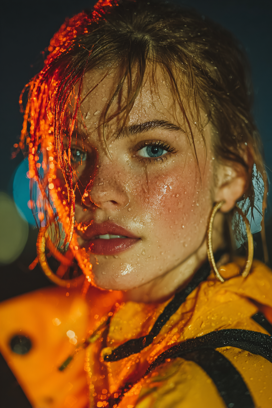 Портрет в стиле киберпанк, созданный в Midjourney