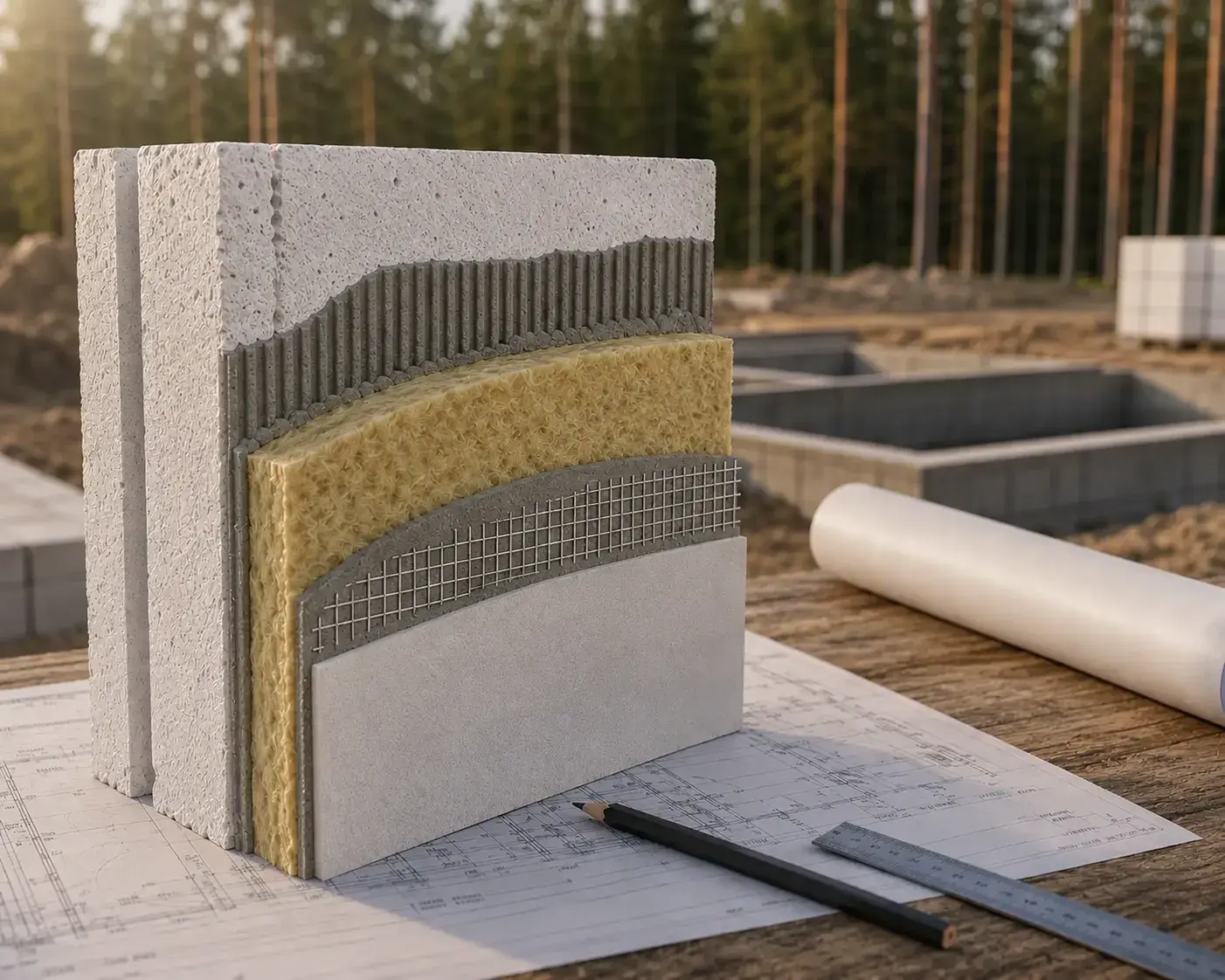 Утепление дома из газосиликатного блока в срезе