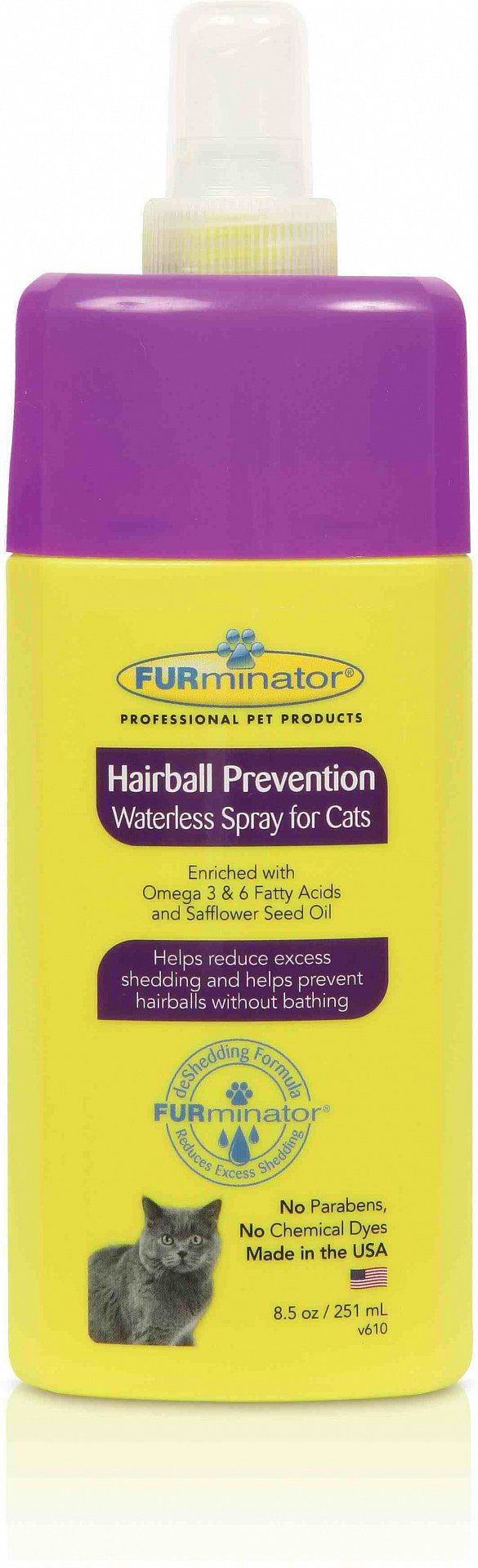 Furminator hairball prevention waterless spray store for cats