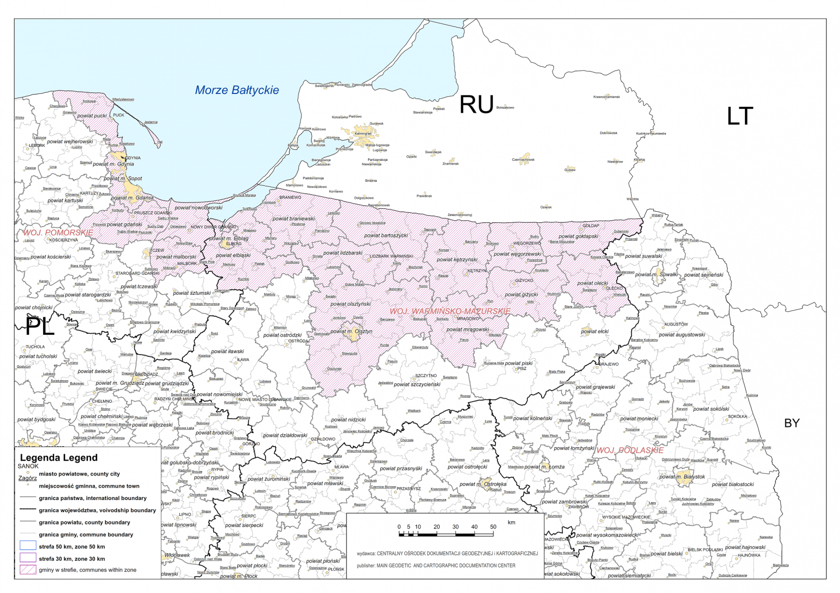 Граница калининград польша карта