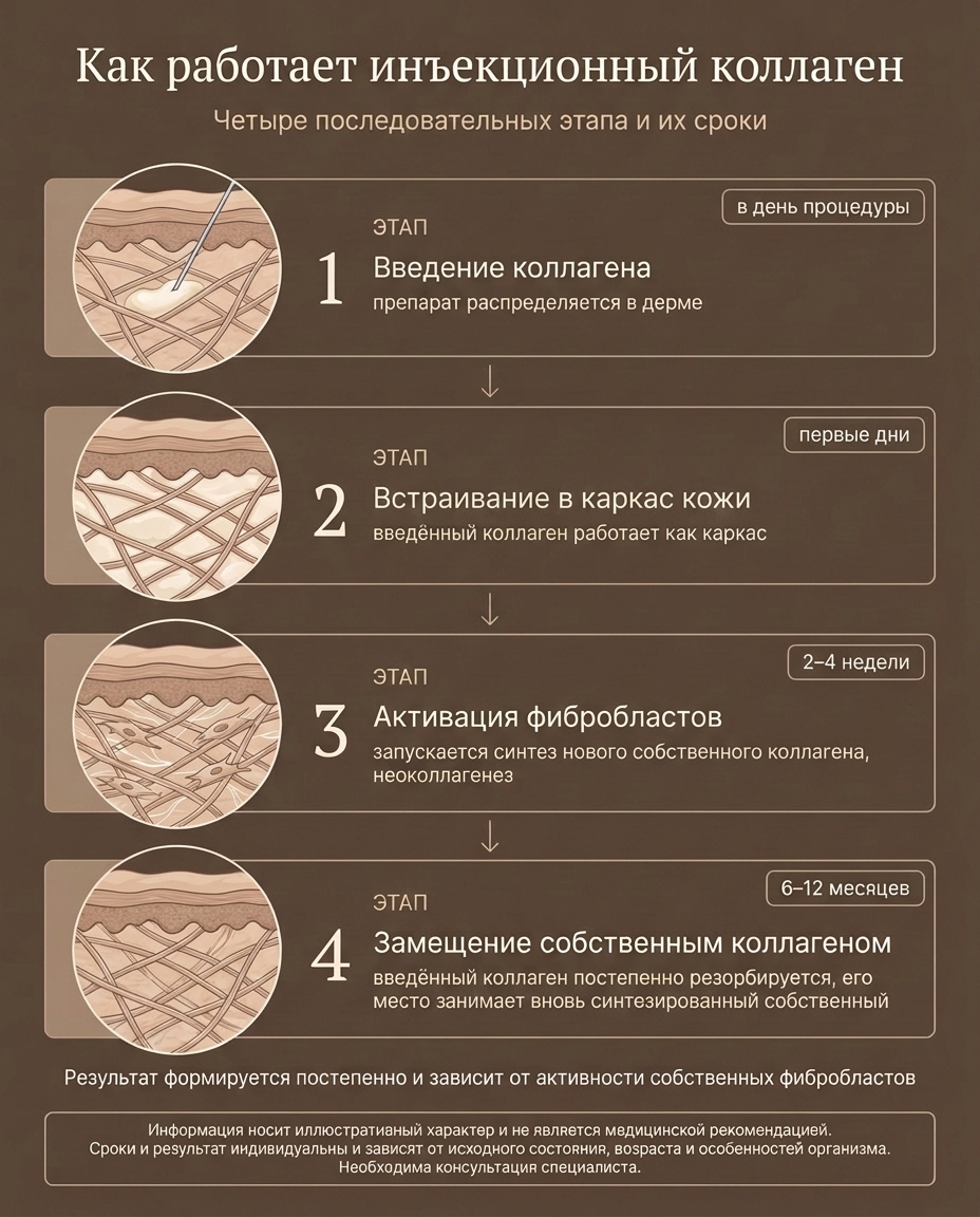 Как работает неоколлагенез после инъекции коллагена