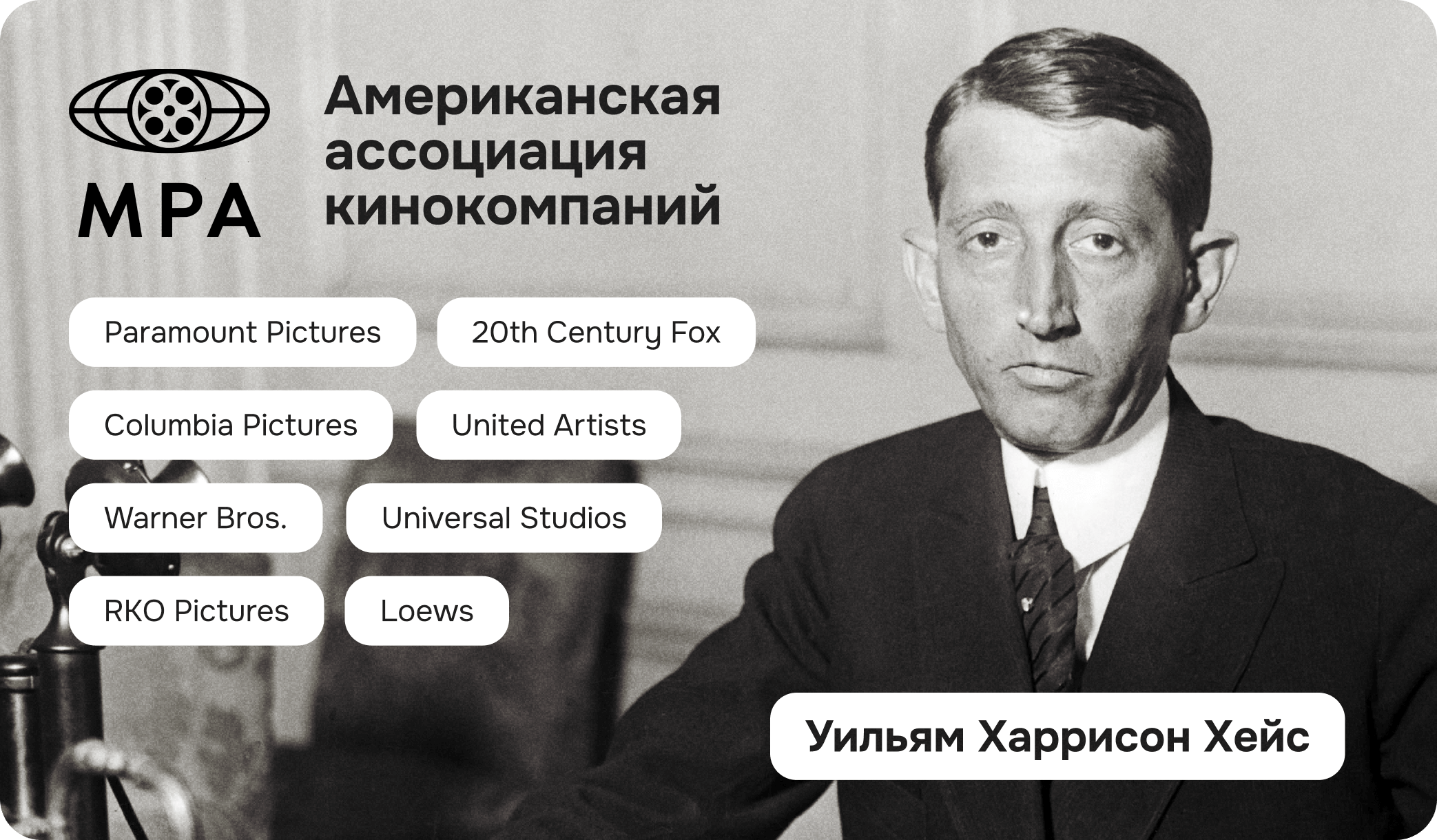 Американская ассоциация кинокомпаний, Уильям Хейс