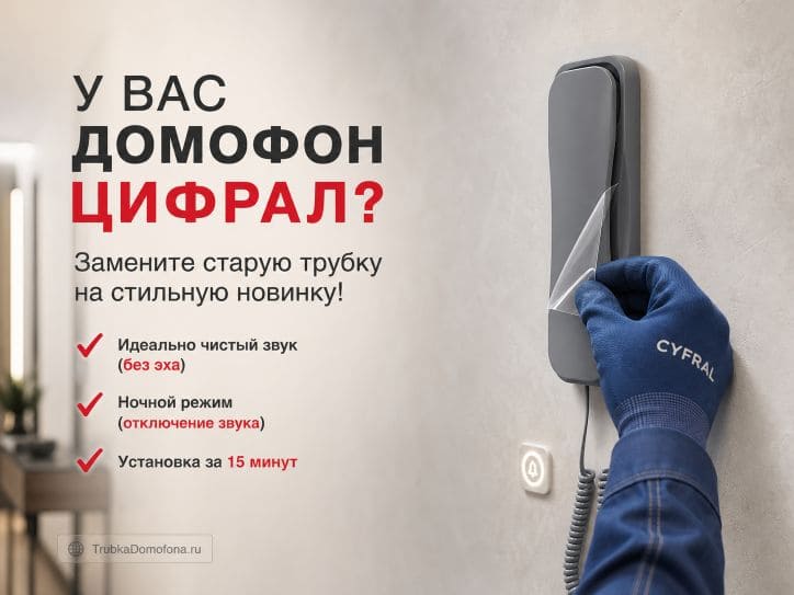 Трубка домофона Цифрал: замена на современную модель с чистым звуком Москва