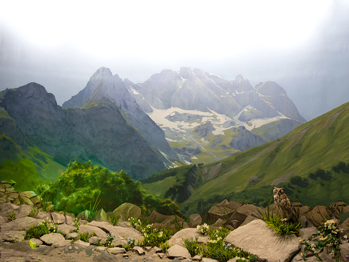 Диорама альпийского луга