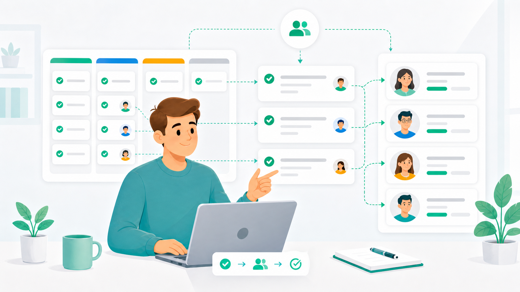 Назначение ответственных по задачам в системе управления проектами Upservice