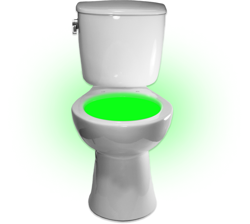 унитаз горит зеленым