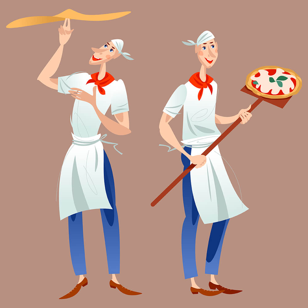 Два пиццайоло готовят пицу