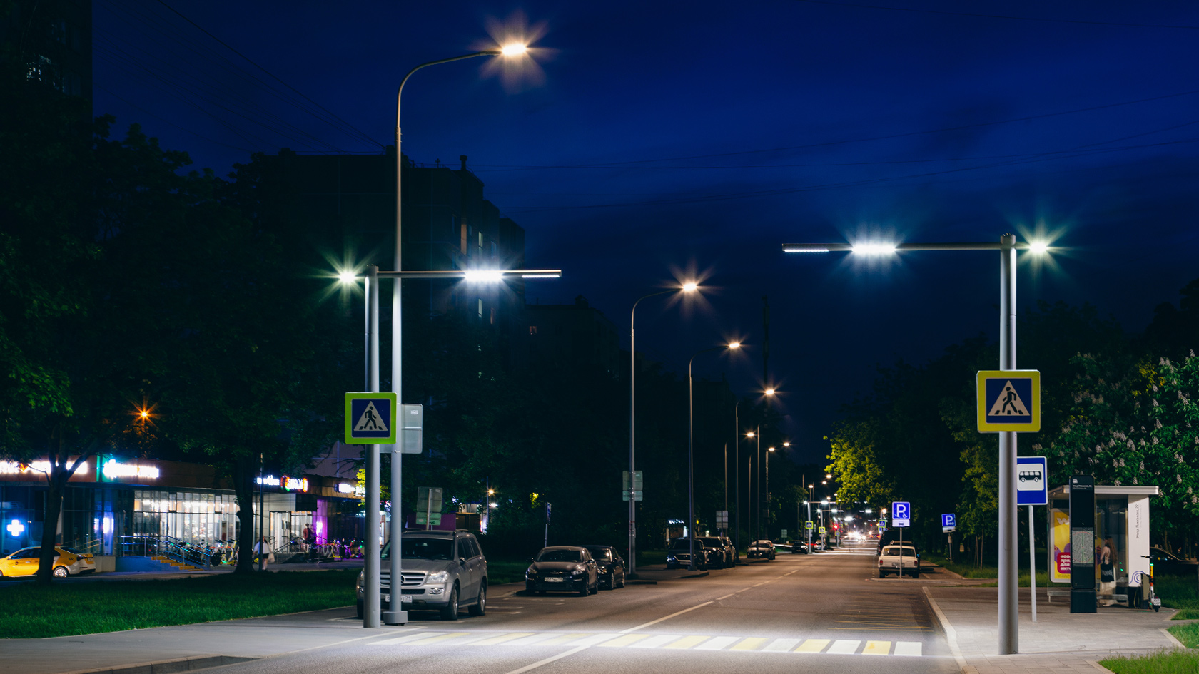 Освещение улиц вокруг МЦД Перово в Москве