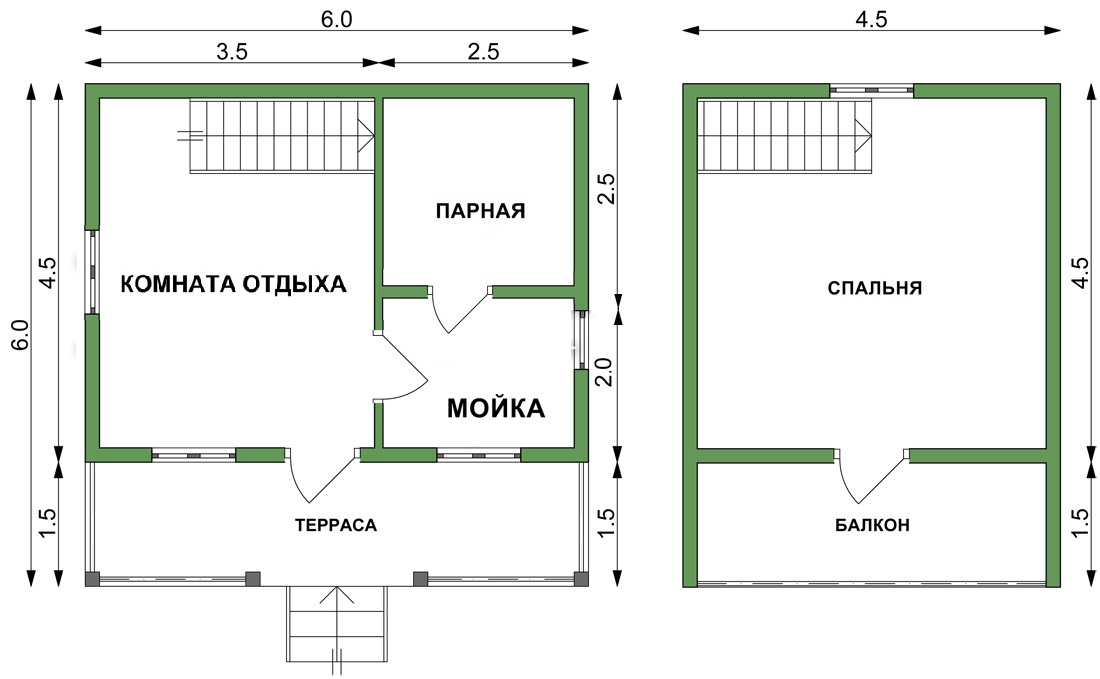 Баня каркасная 6 8 проект