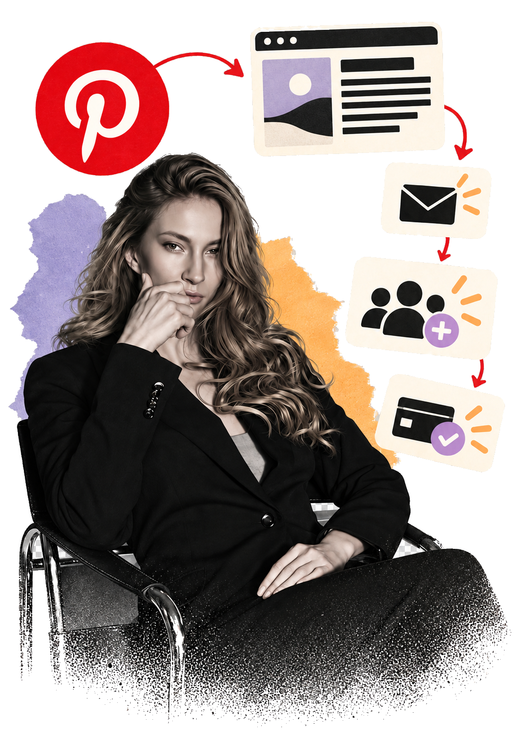 Pinterest ведёт читателя к статье, подписке и оплате