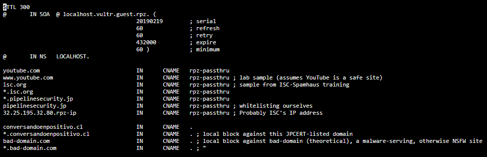 How to define your DNS RPZ Zones for logging