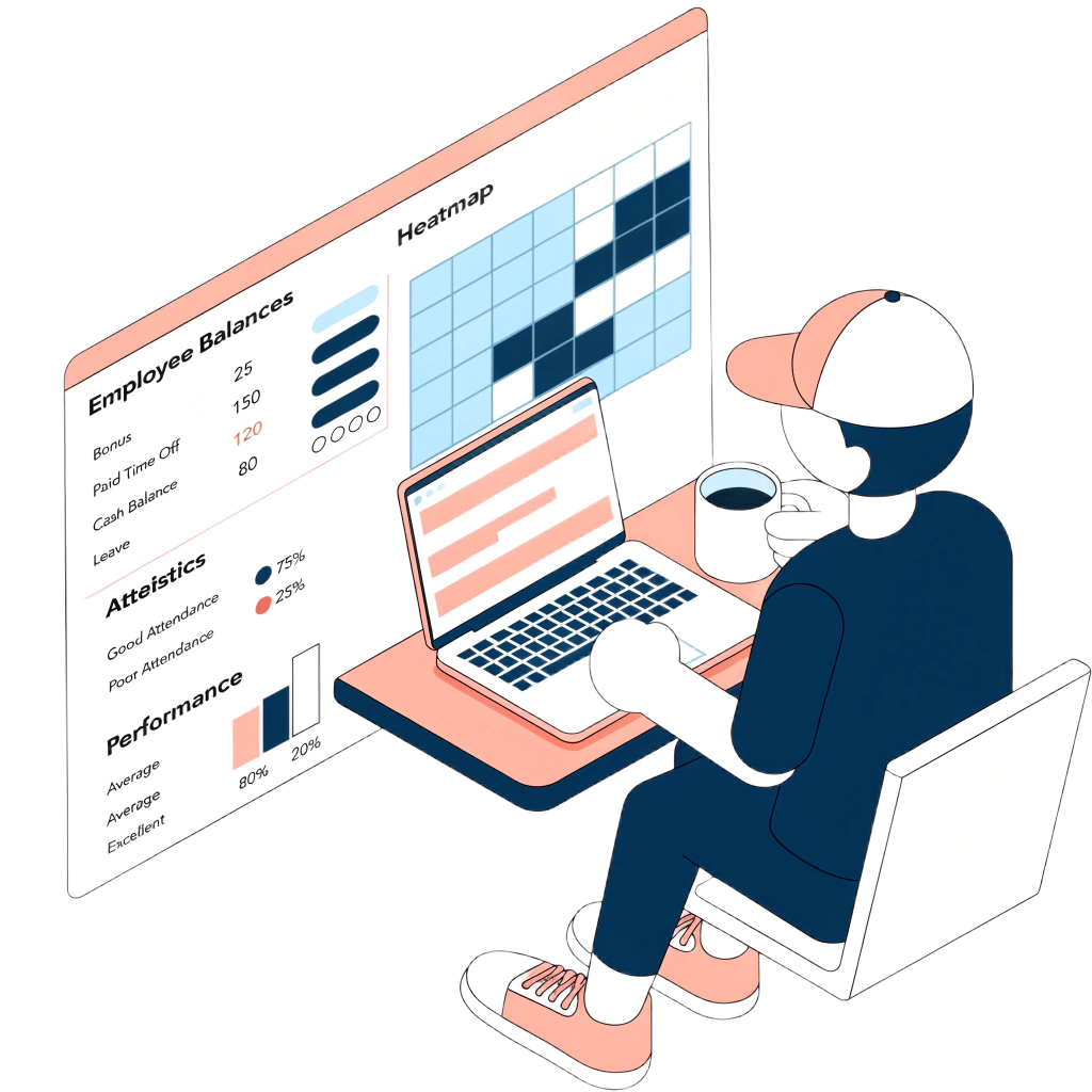 HR ведет кадровый учет отпусков и контролирует балансы