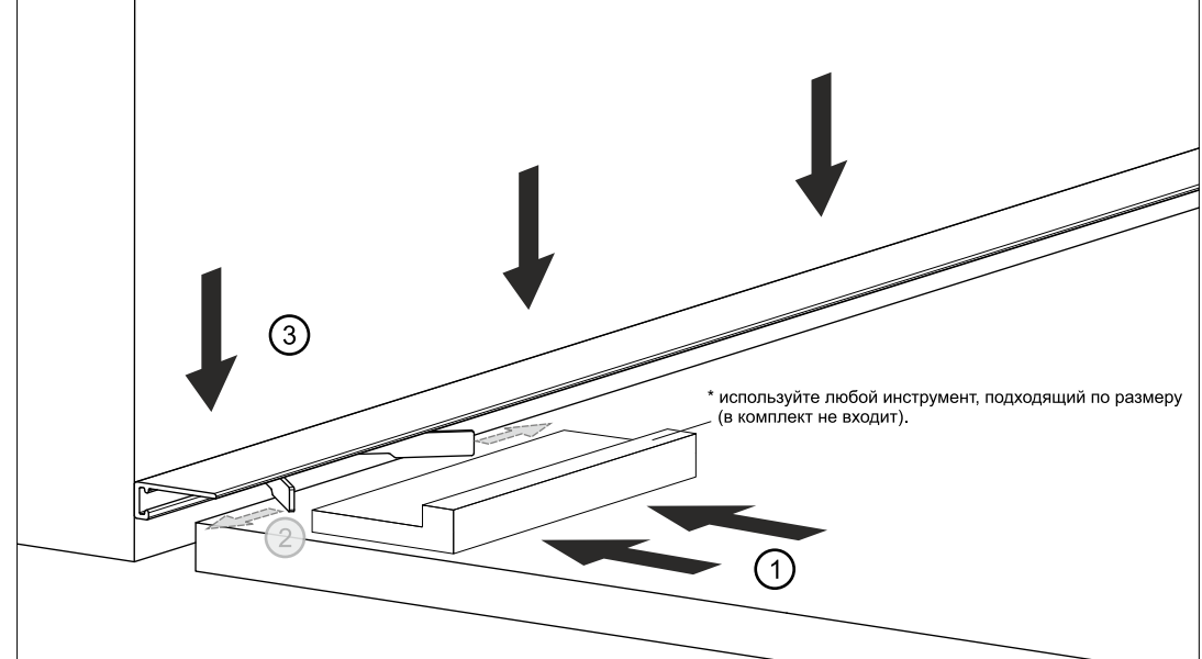 Схема монтажа скрытого плинтуса