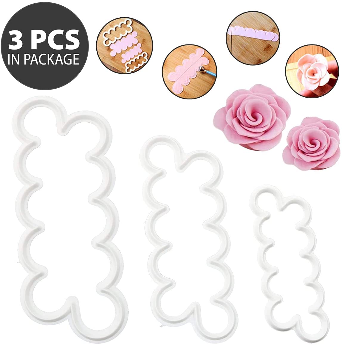 O'Creme Dior Symbol Gumpaste Cutters, Set of 4 Assorted Gumpaste Cutters 