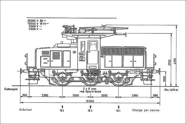 Маневровый электровоз Ee 933 чертеж