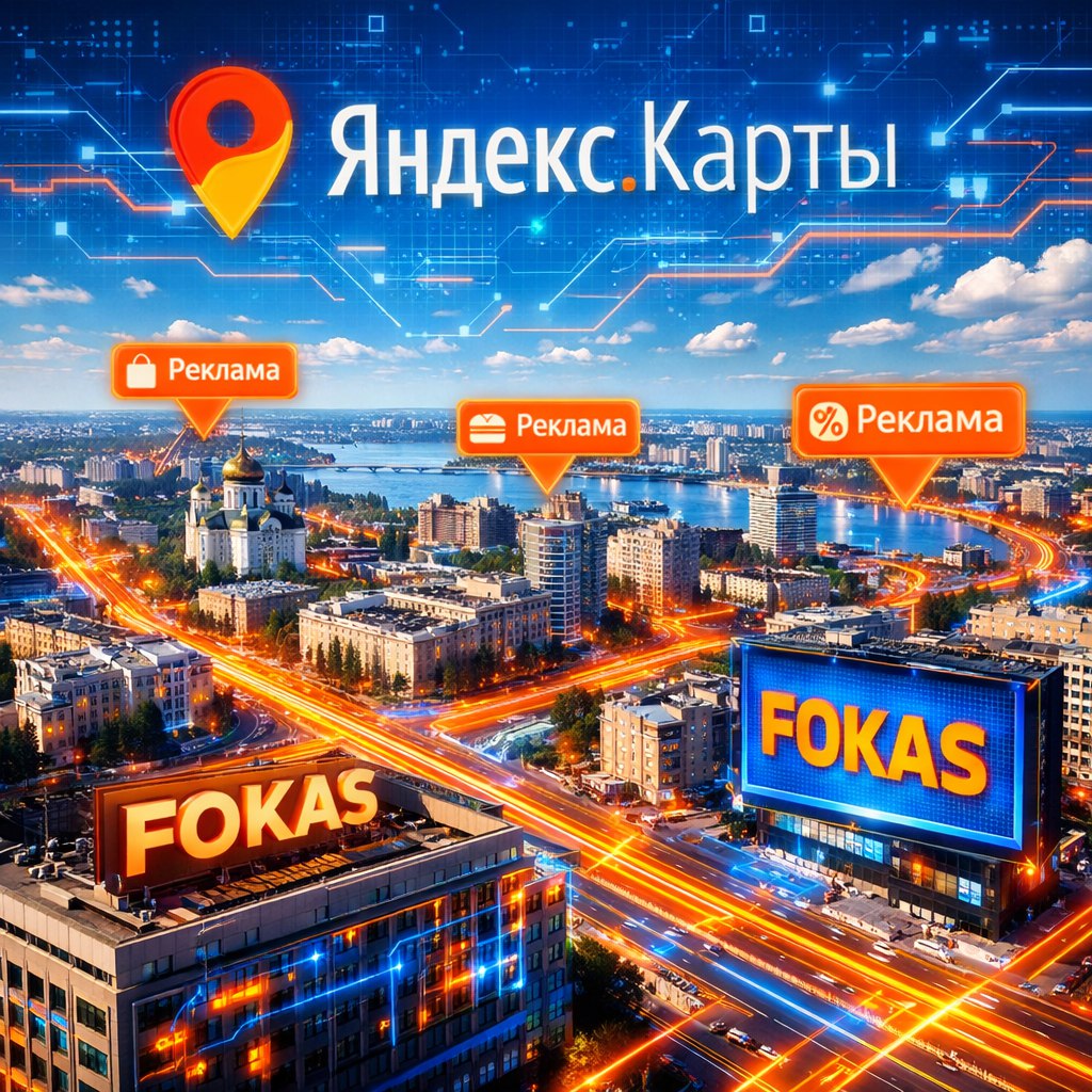 цифровой Воронеж с рекламными маркерами Яндекс.Карт