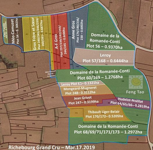 Richebourg Grand Cru map and vineyard owners