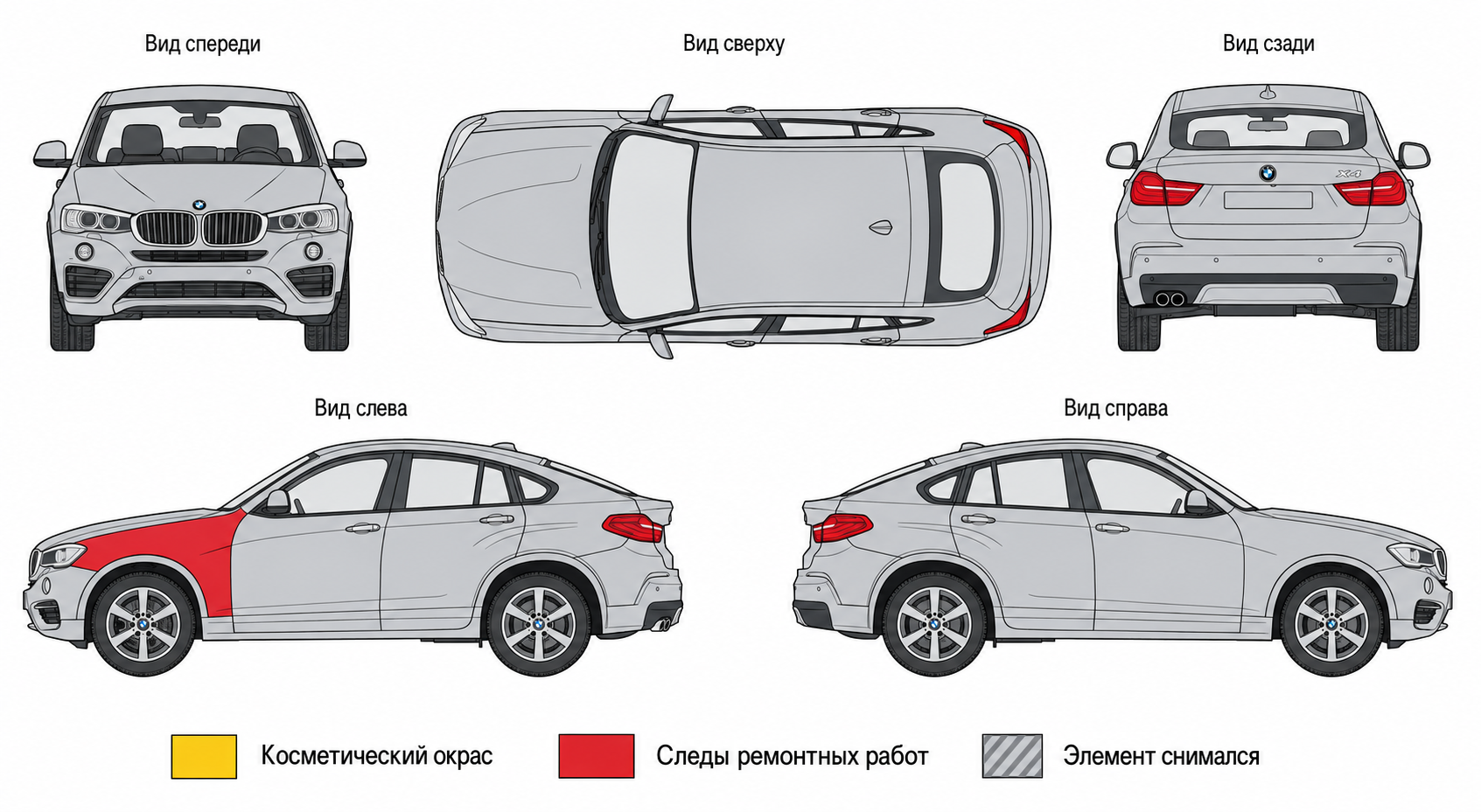 Карта ЛКП BMW X4