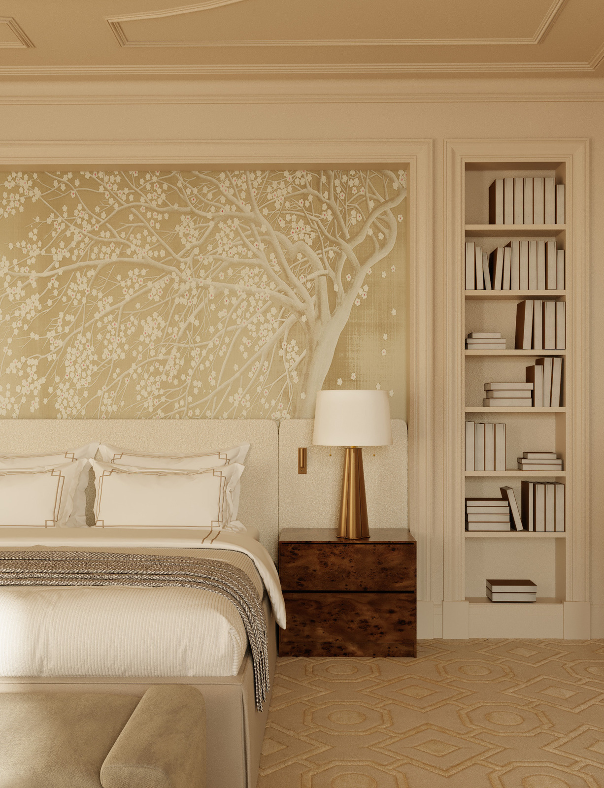 Интерьер спальни загородного дома дизайнера Екатерины Фёдоровой