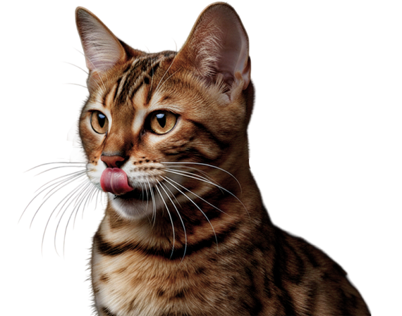 Бенгальская кошка облизывается