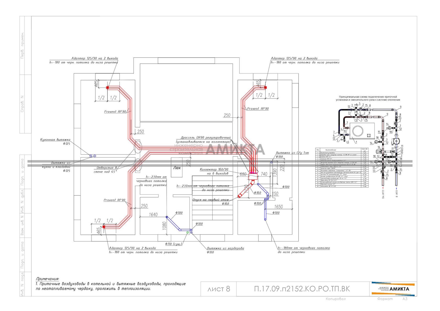 Проект принудительной вентиляции для частного дома