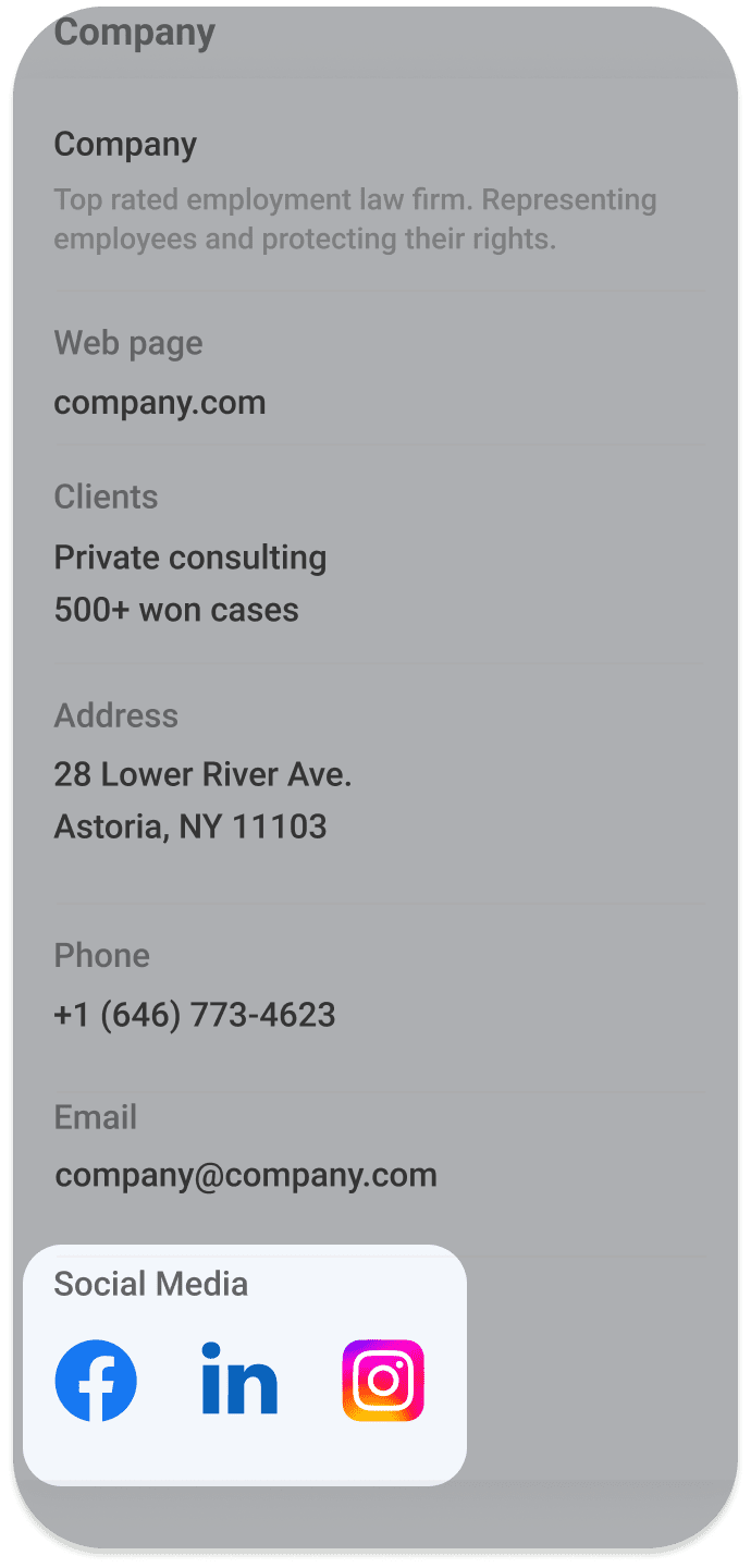 Digital business cards cardex