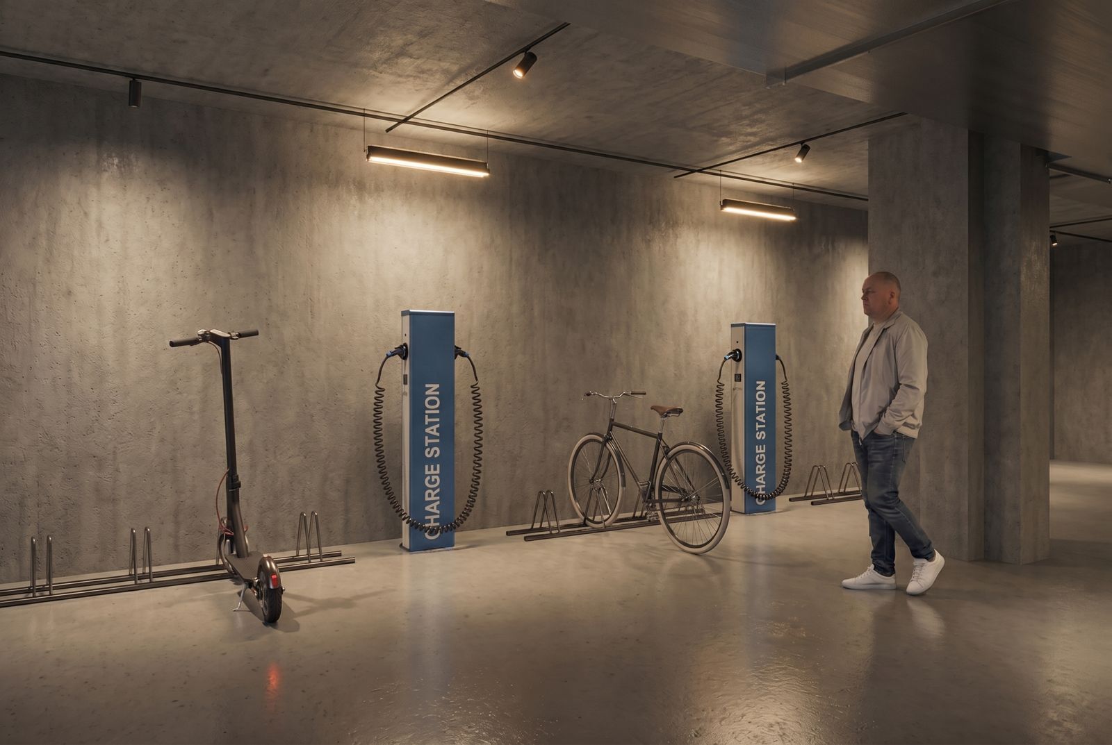 Charging stations for electric scooters and bikes – Zen Gardens, Bar
