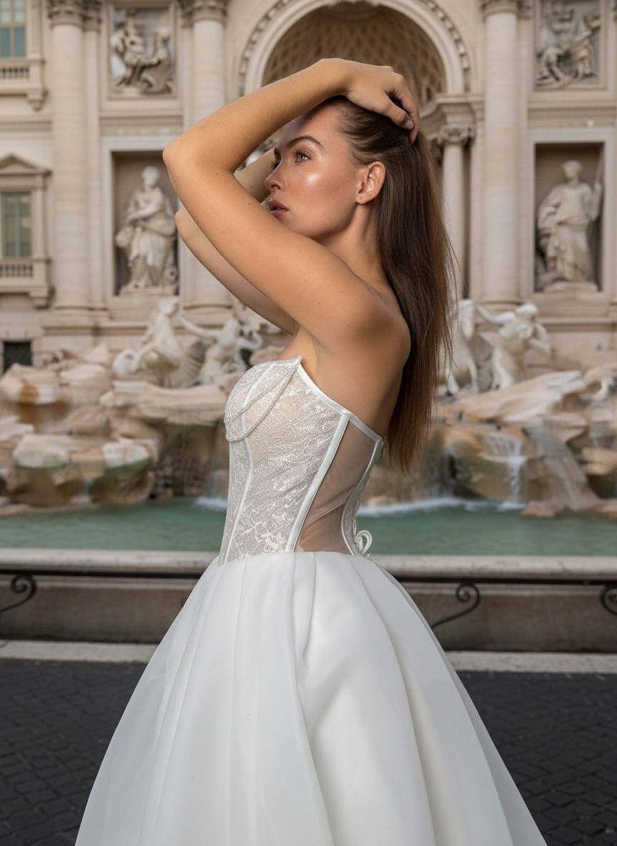 платье свадебное открытое