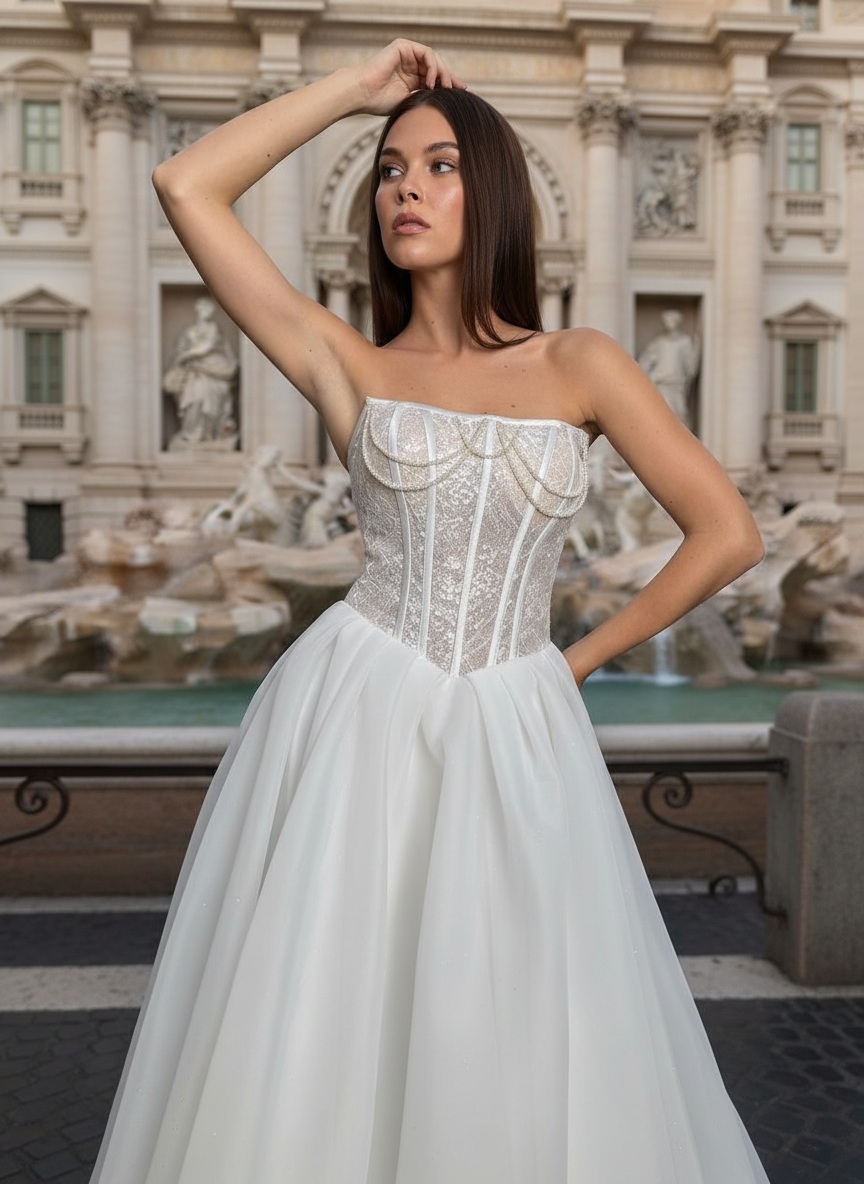 платье свадебное с кружевом на корсете Батайск