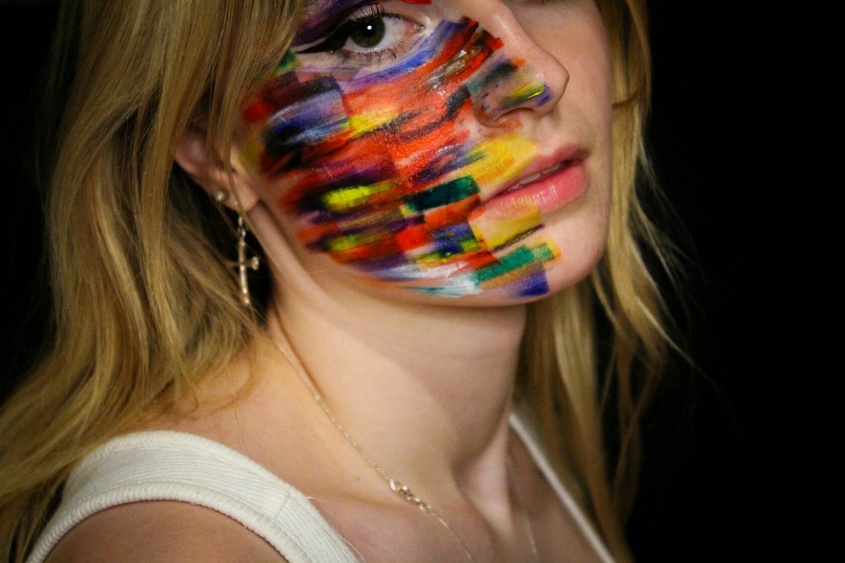 Professional face painting artistic portrait