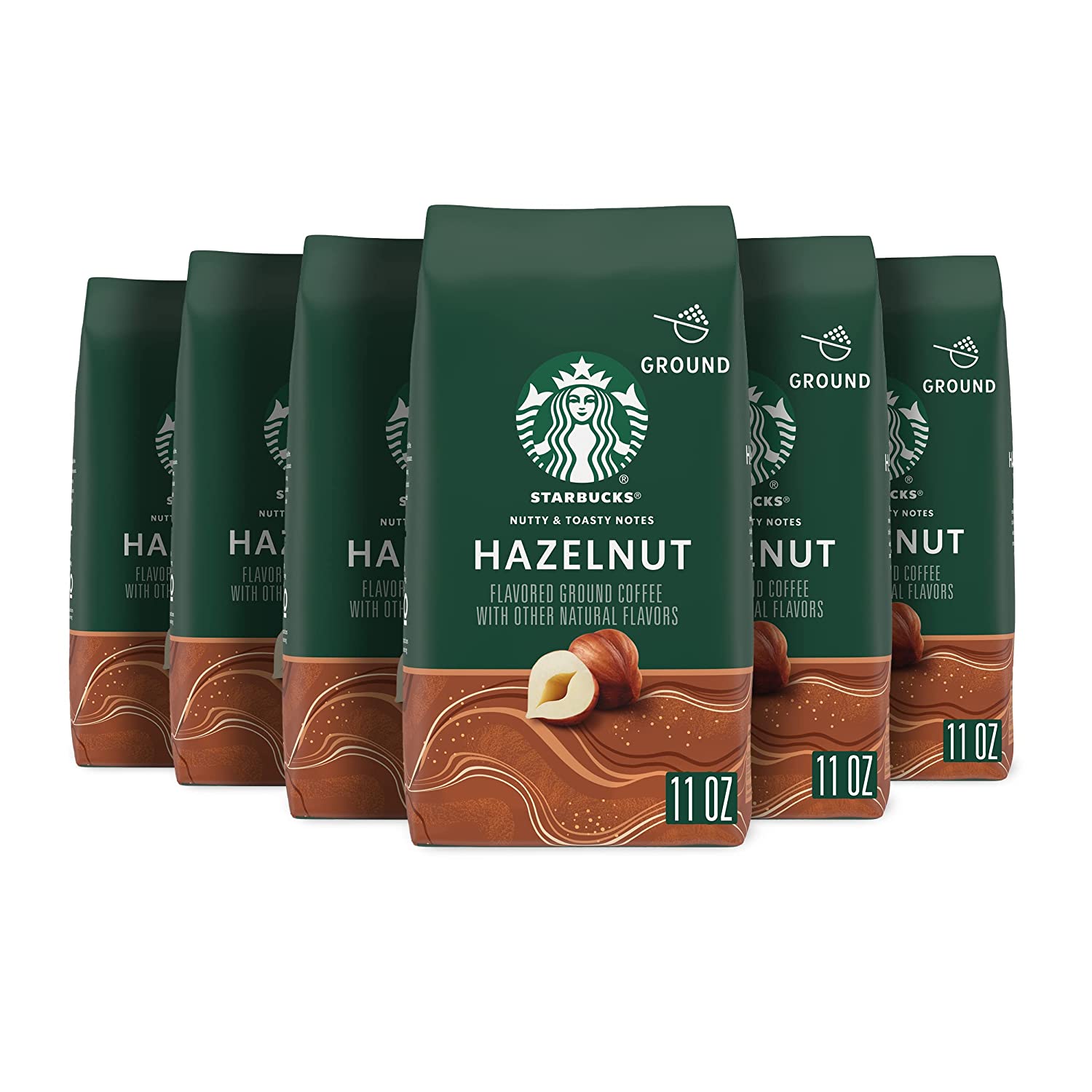 Starbucks Ground Coffee, Hazelnut Flavored Coffee, Naturally Flavored, 100%...