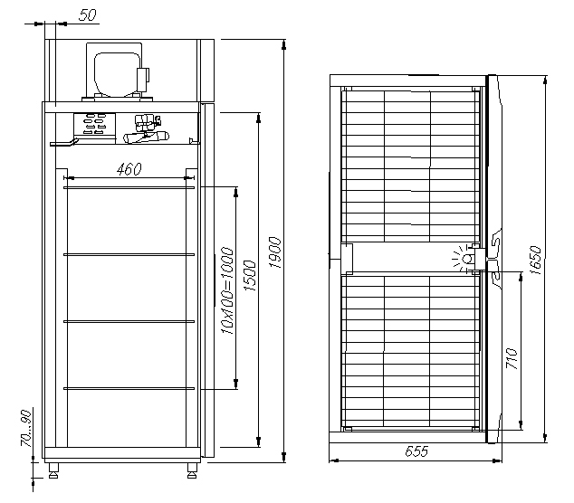 Шкаф Polus / Полюс С МЕТАЛЛИЧЕСКИМИ ДВЕРЬМИ R1120 Сarboma чертёж